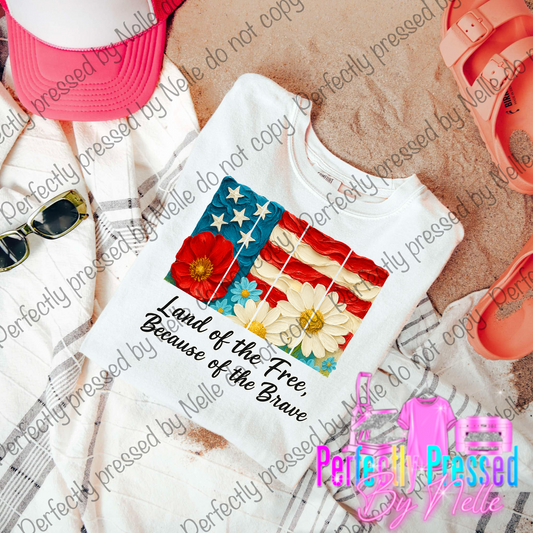 Floral American  Flag