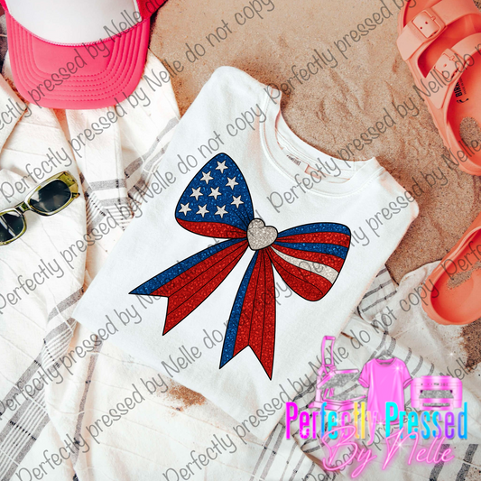 Red white blue bow