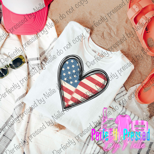 American Flag heart