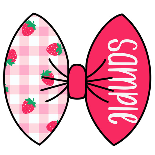 Strawberry picnic Name Bow