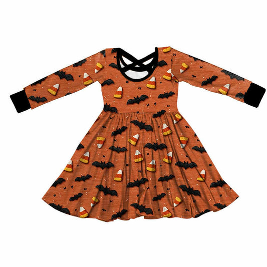 Spooky Candy Corn Long Sleeve Dress
