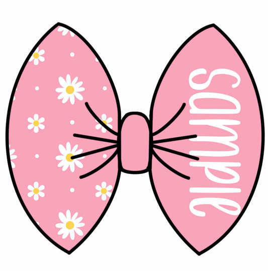 Pink Daisy Name Bow