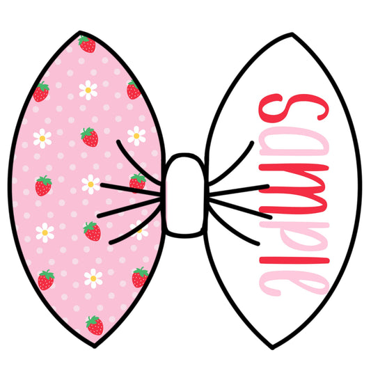 Strawberry Daisy Chain Name Bow