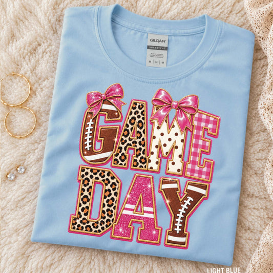 Glitzy Game Day - Light Blue