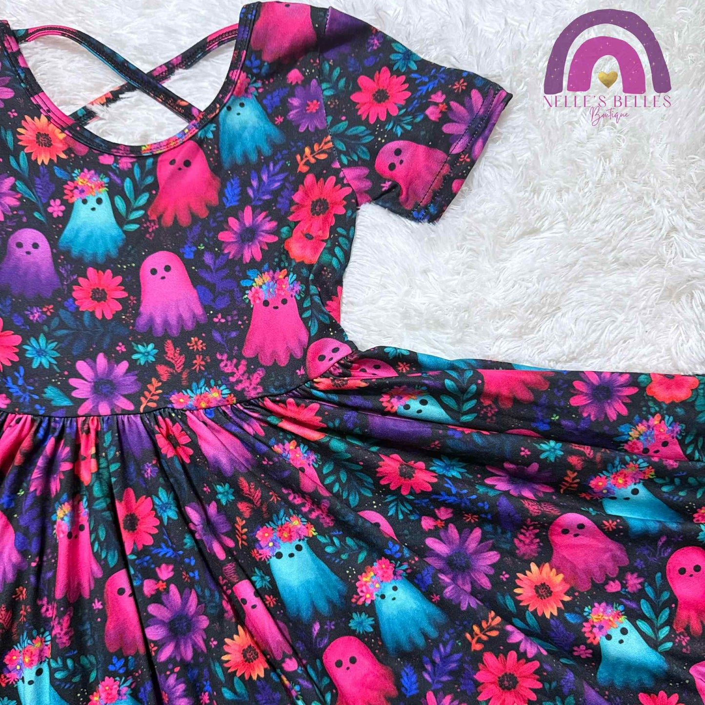 Bright Ghost Twirl Dress