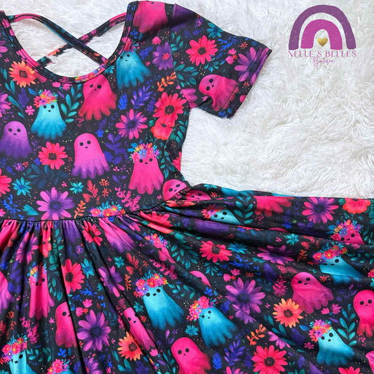 Bright Ghost Twirl Dress