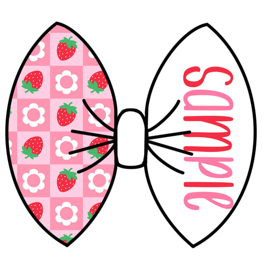 Strawberry Checkers Name Bow