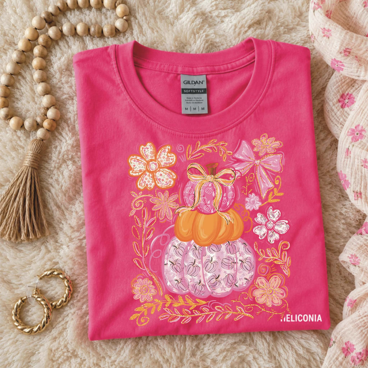Whimsical pink pumpkin- Heliconia