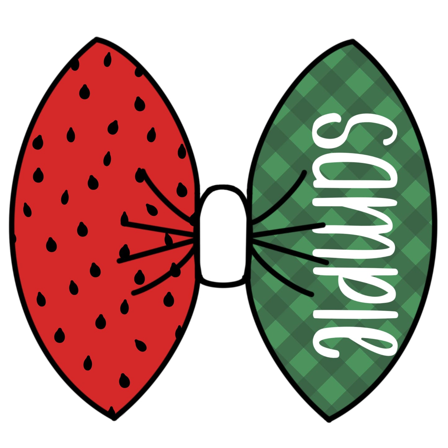 Half and half Watermelon Name Bow