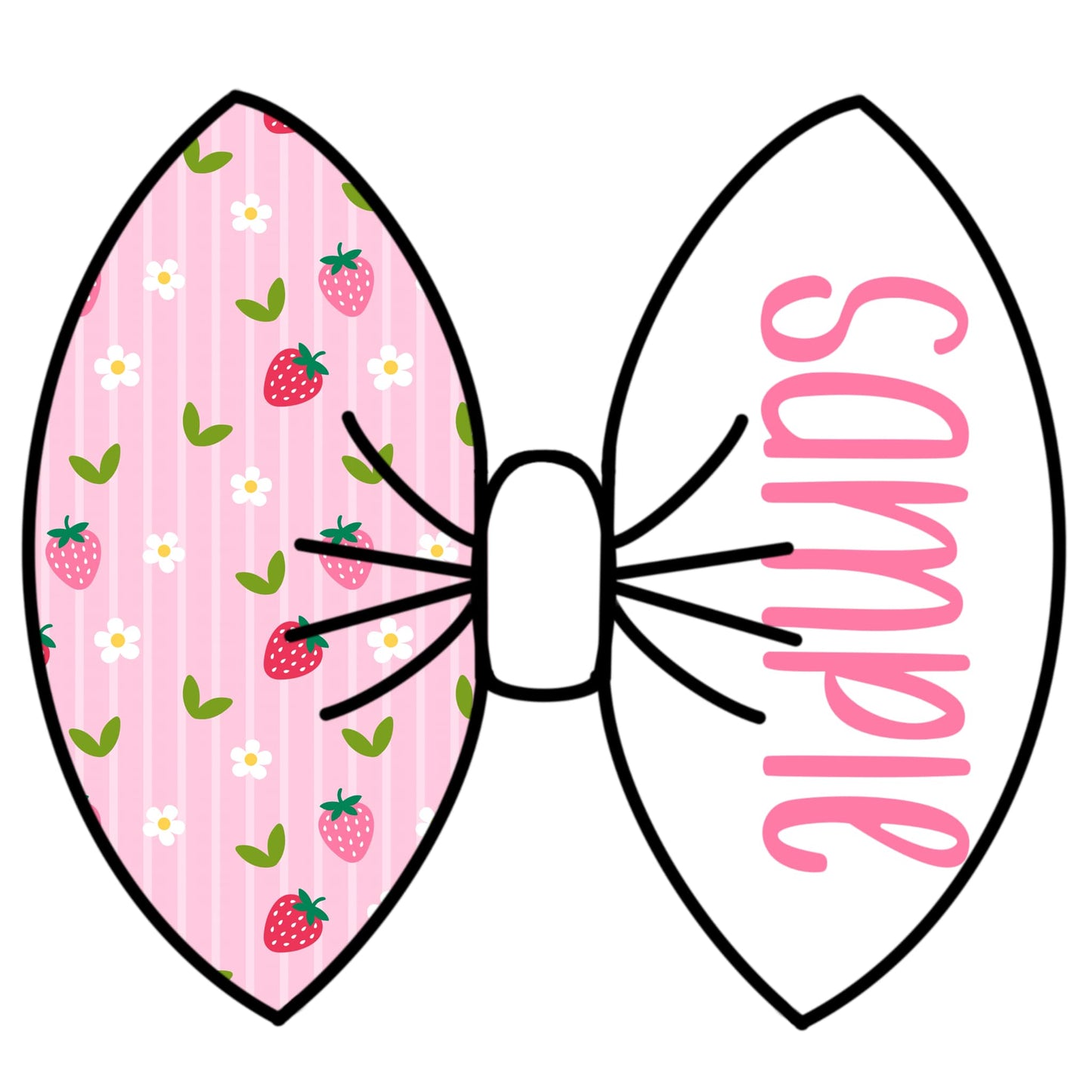 Pink & Red Berry Name Bow