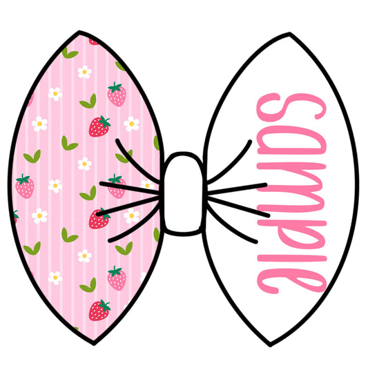 Pink & Red Berry Name Bow