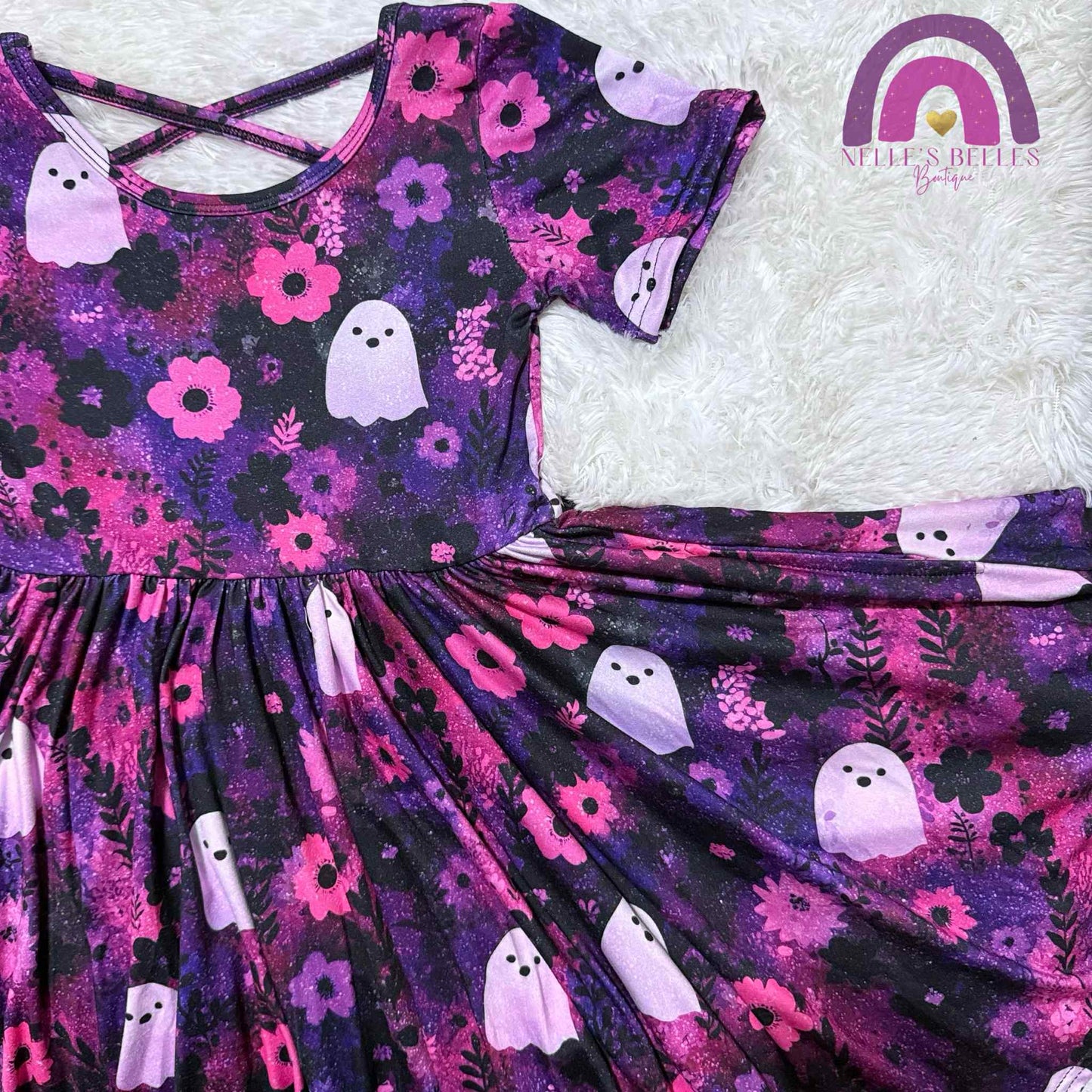 Purple Ghost twirl dress