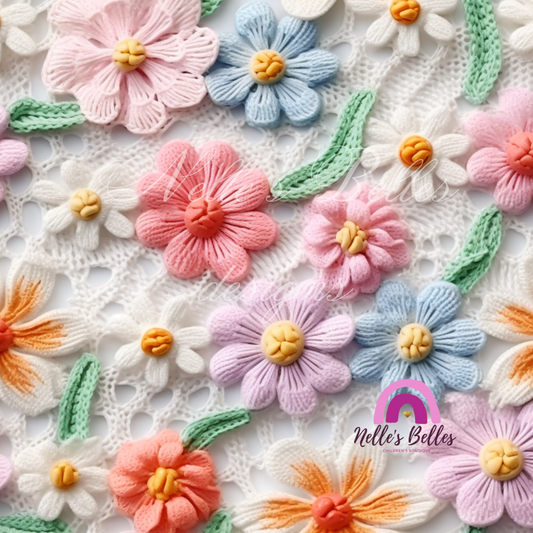 Textured pastel flowers