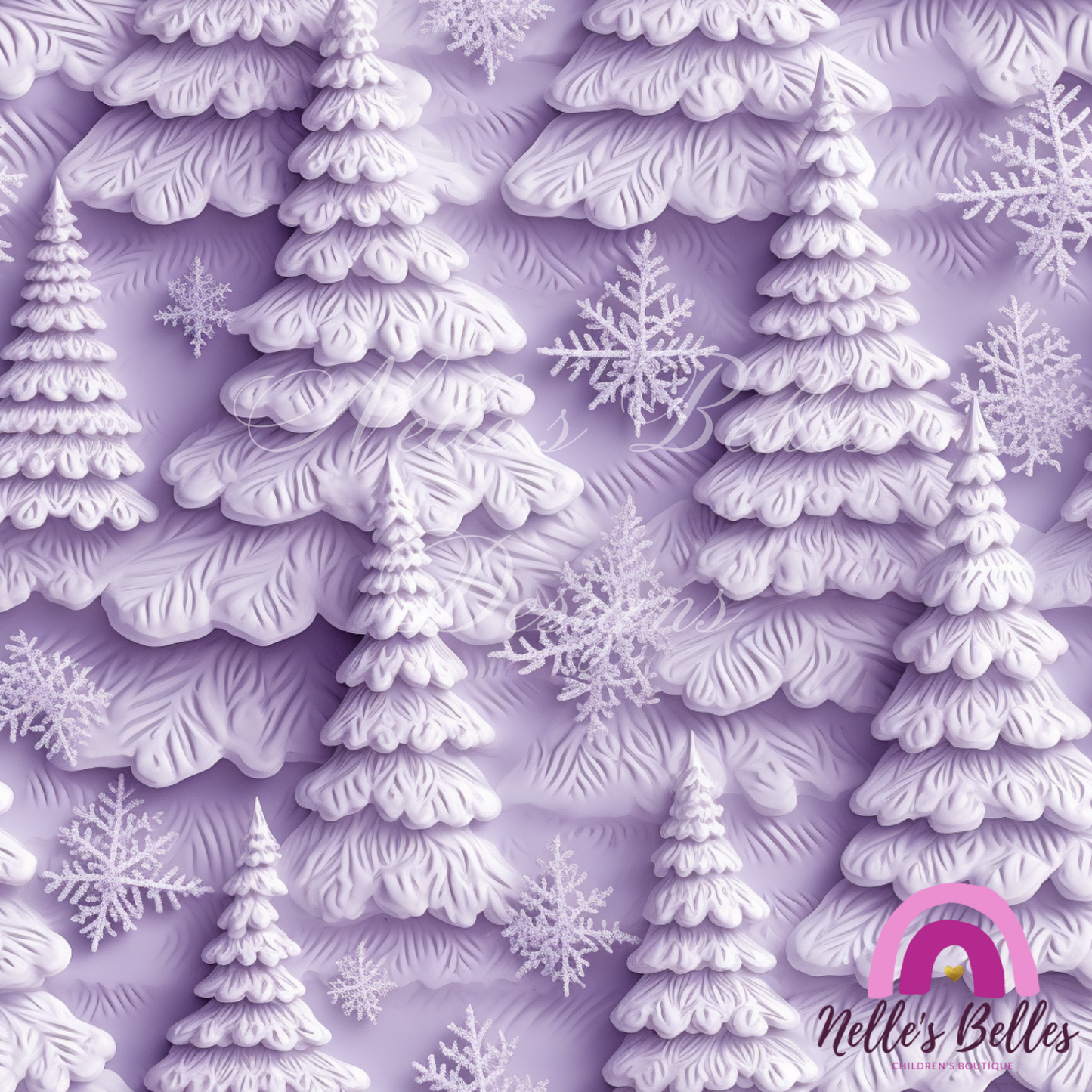 Tress on a lavender background seamless