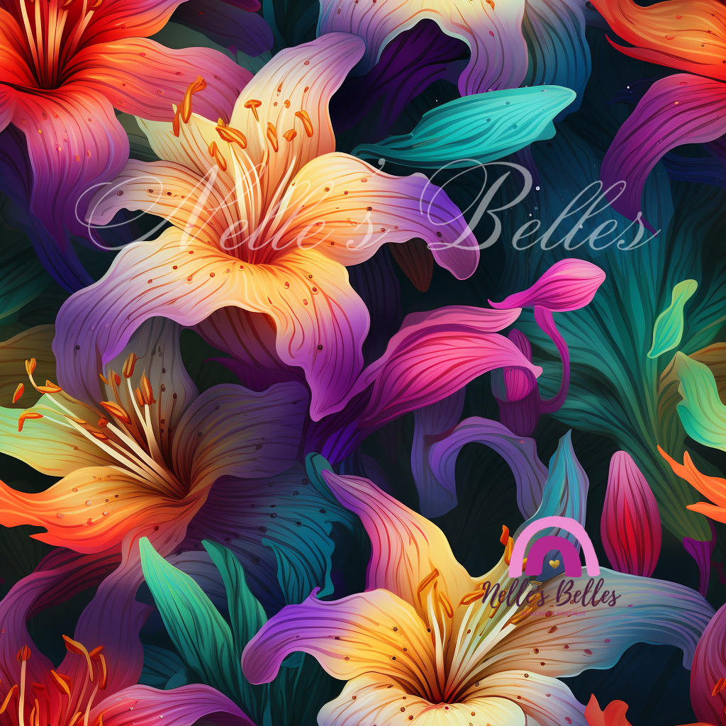 Colorful Lilies design 2