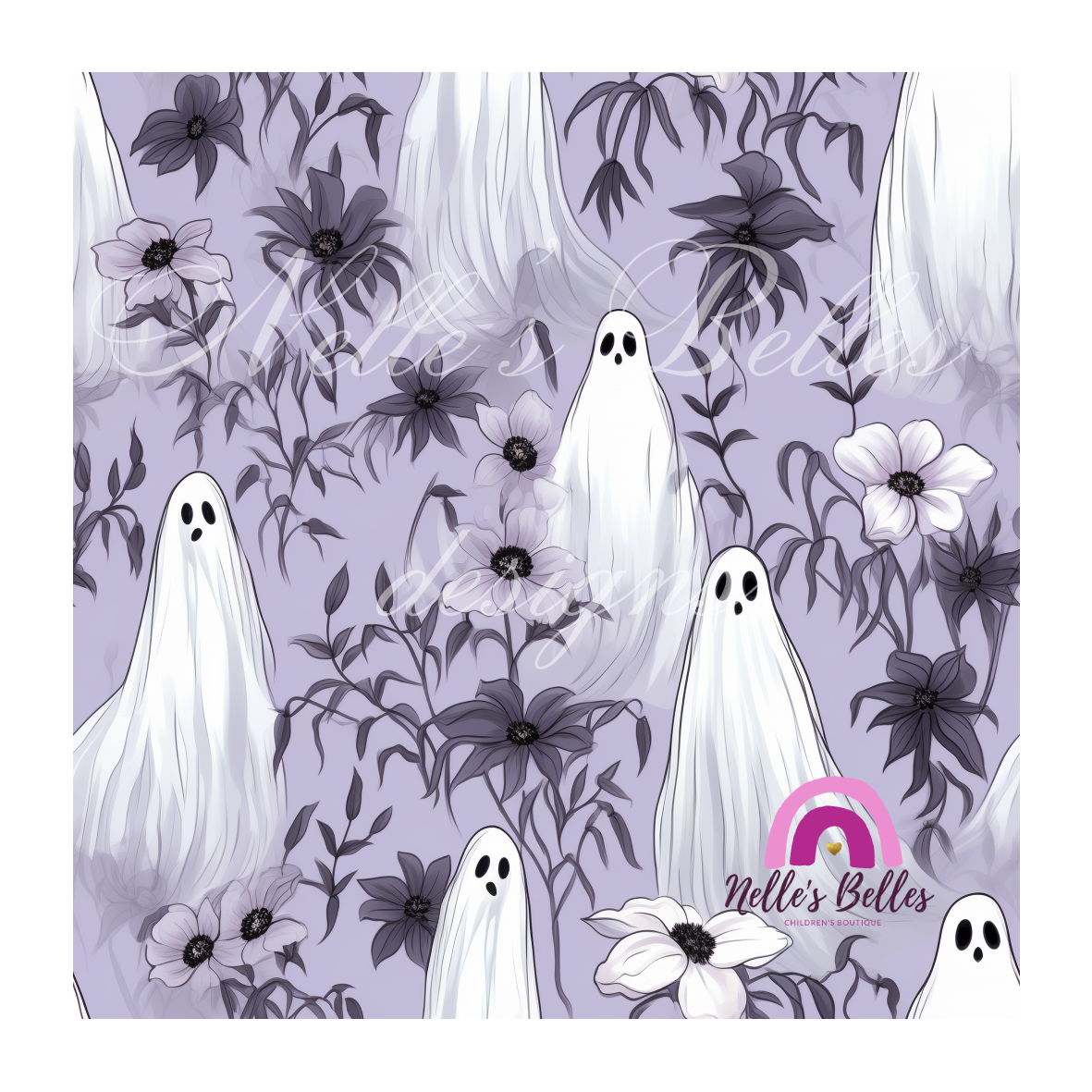 Ghost on a light purple background