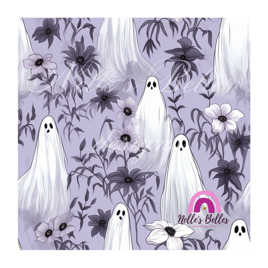 Ghost on a light purple background