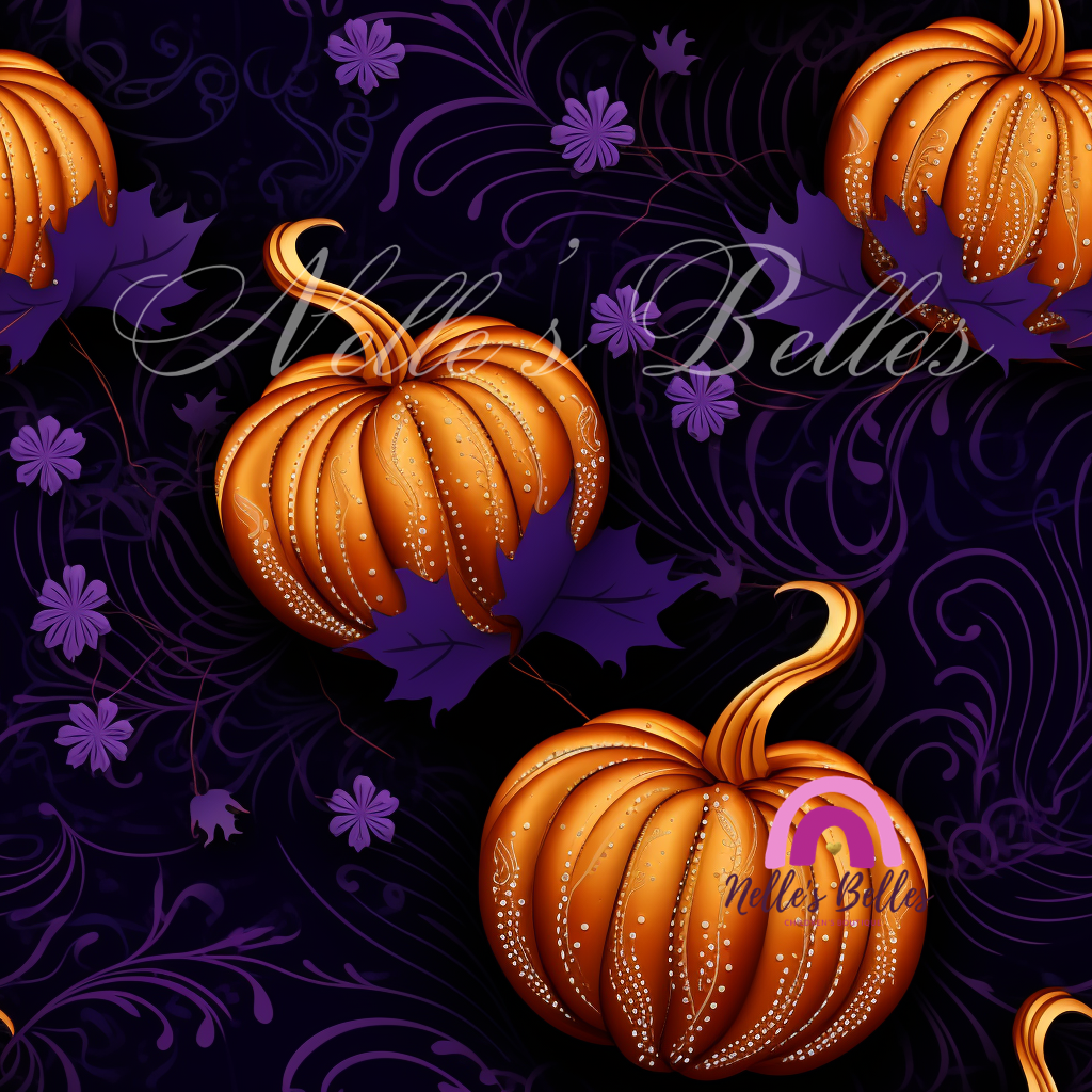 Purple and orange pumpkins 2