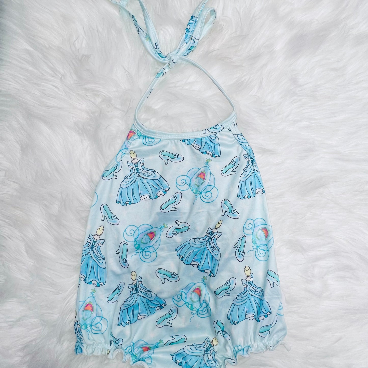 Glass slipper halter romper