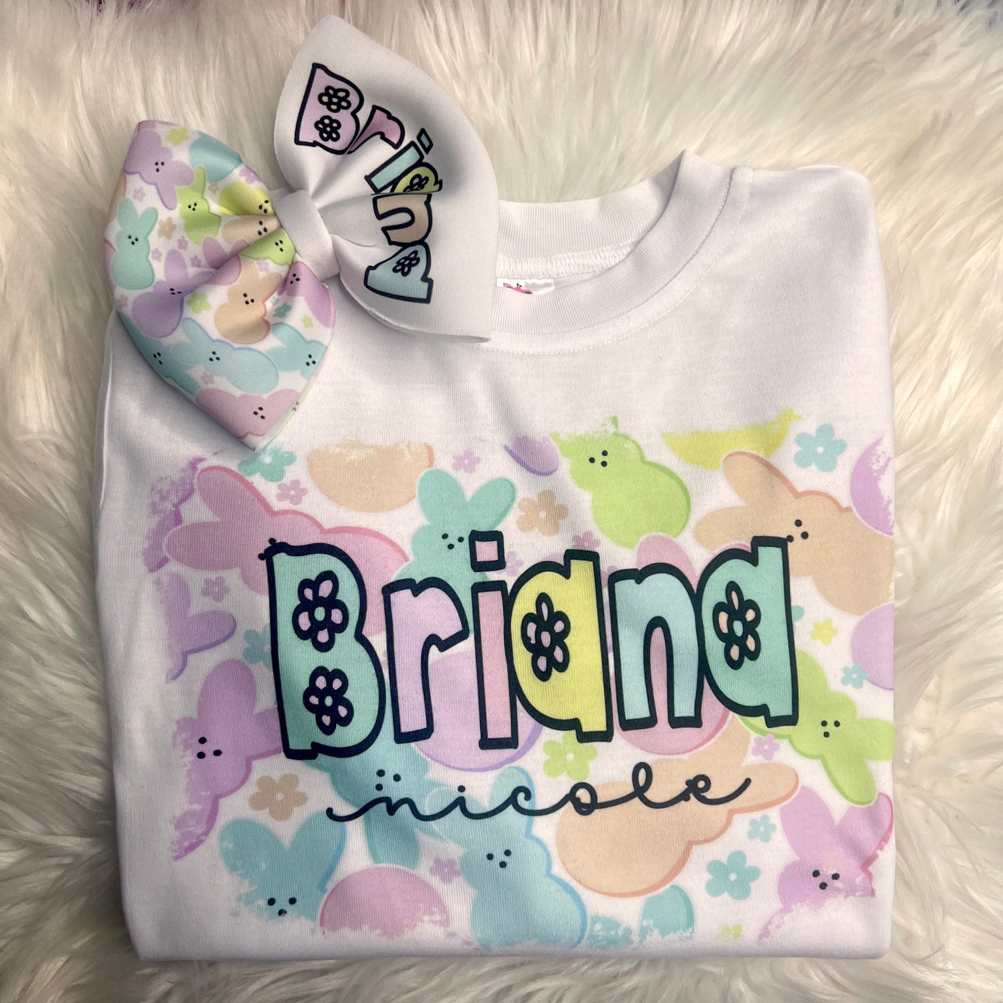 Easter custom name shirt (Bow not included)