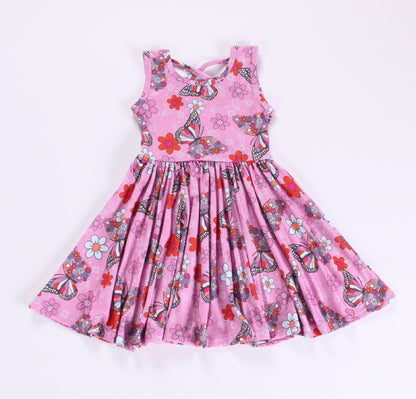 Floral butterfly tank twirl dress