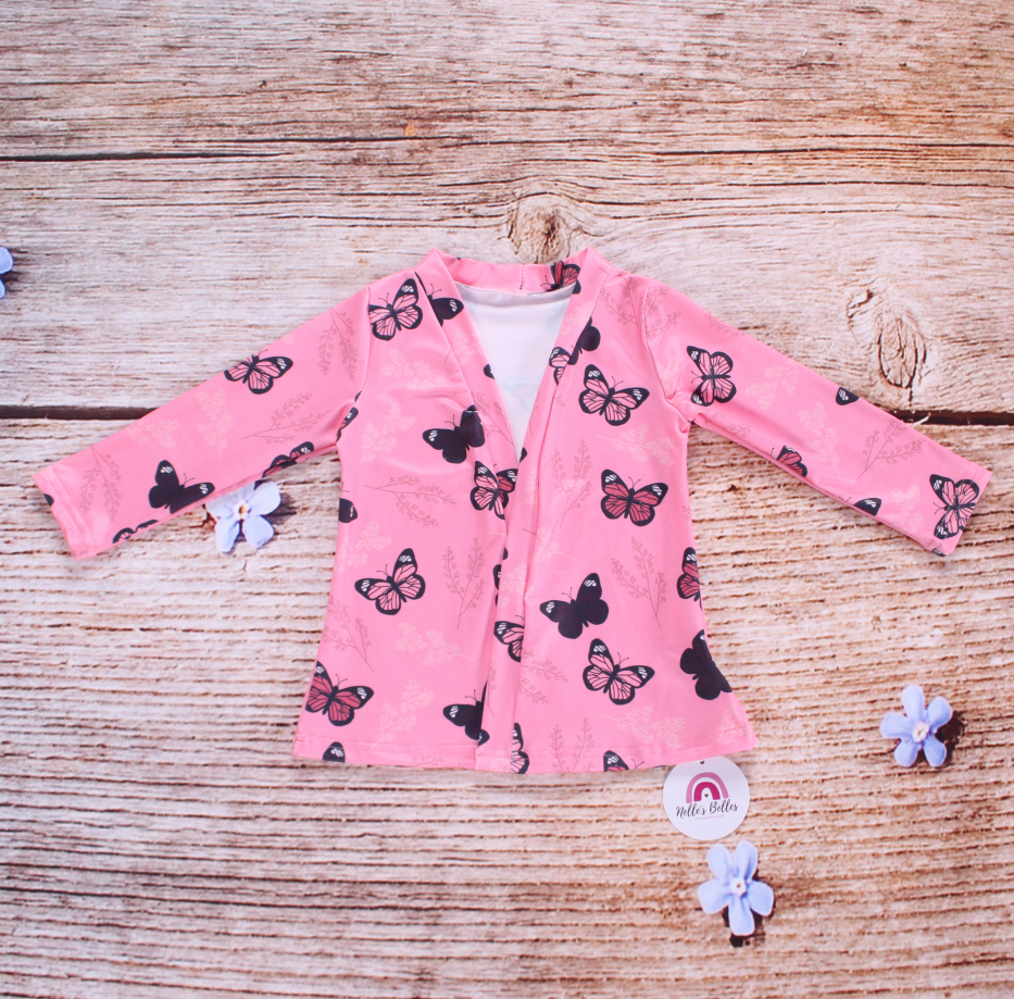 Pink butterfly cardigan