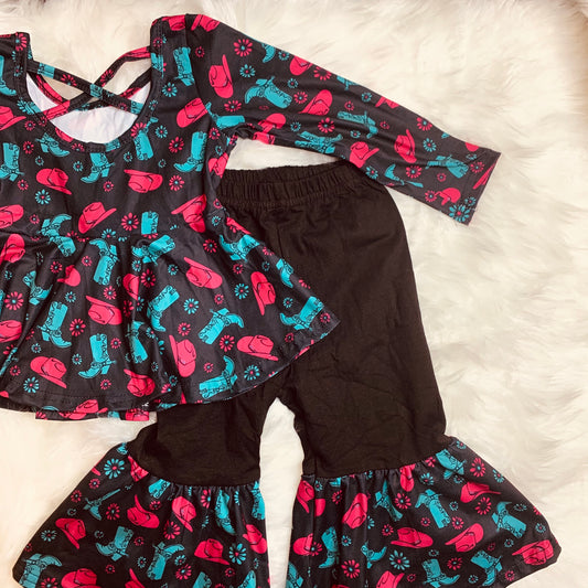 Boot scootin’ peplum set