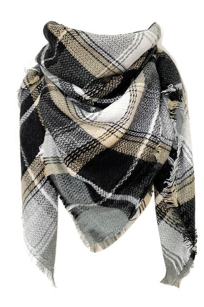 Faux Cashmere Plaid Scarf