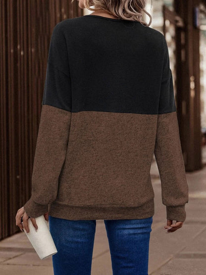 Two-Tone Crisscross Detail Sweatshirt 5-10 business days Tat