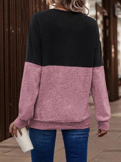 Two-Tone Crisscross Detail Sweatshirt 5-10 business days Tat