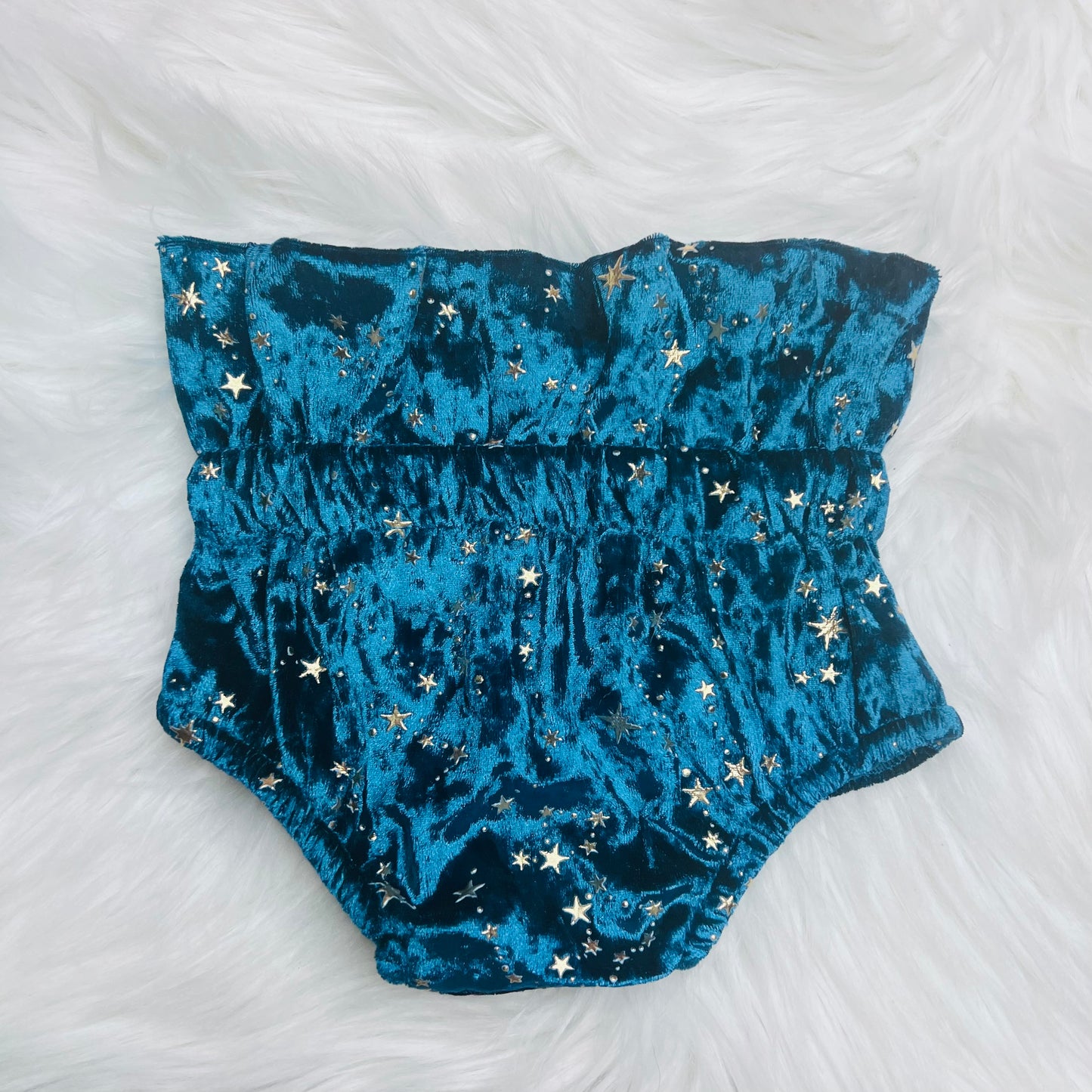 Velvet blue bloomers with stars