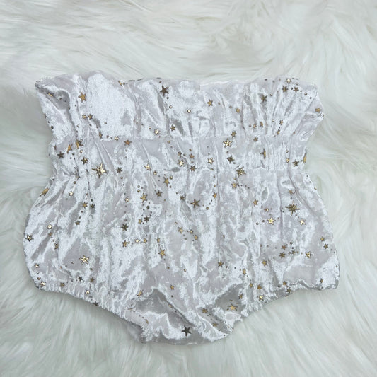 Velvet white bloomers with stars