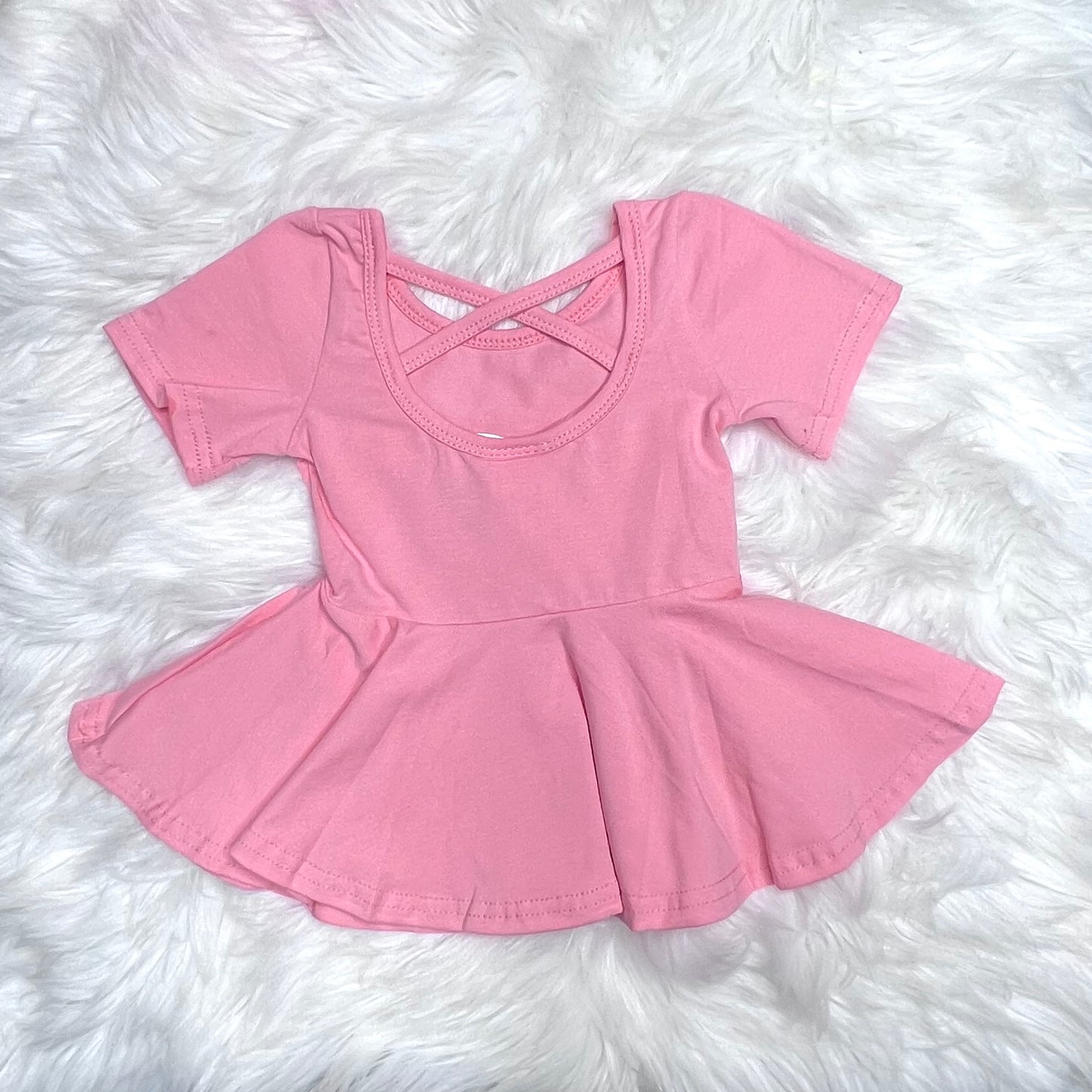 Cross back peach peplum