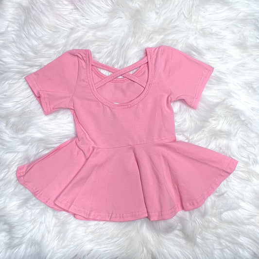 Cross back peach peplum