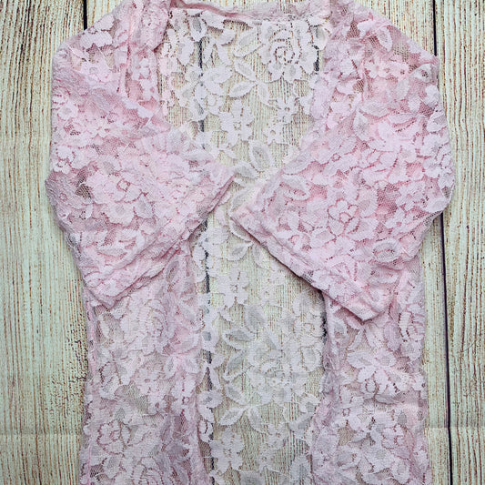 Lace pale pink duster