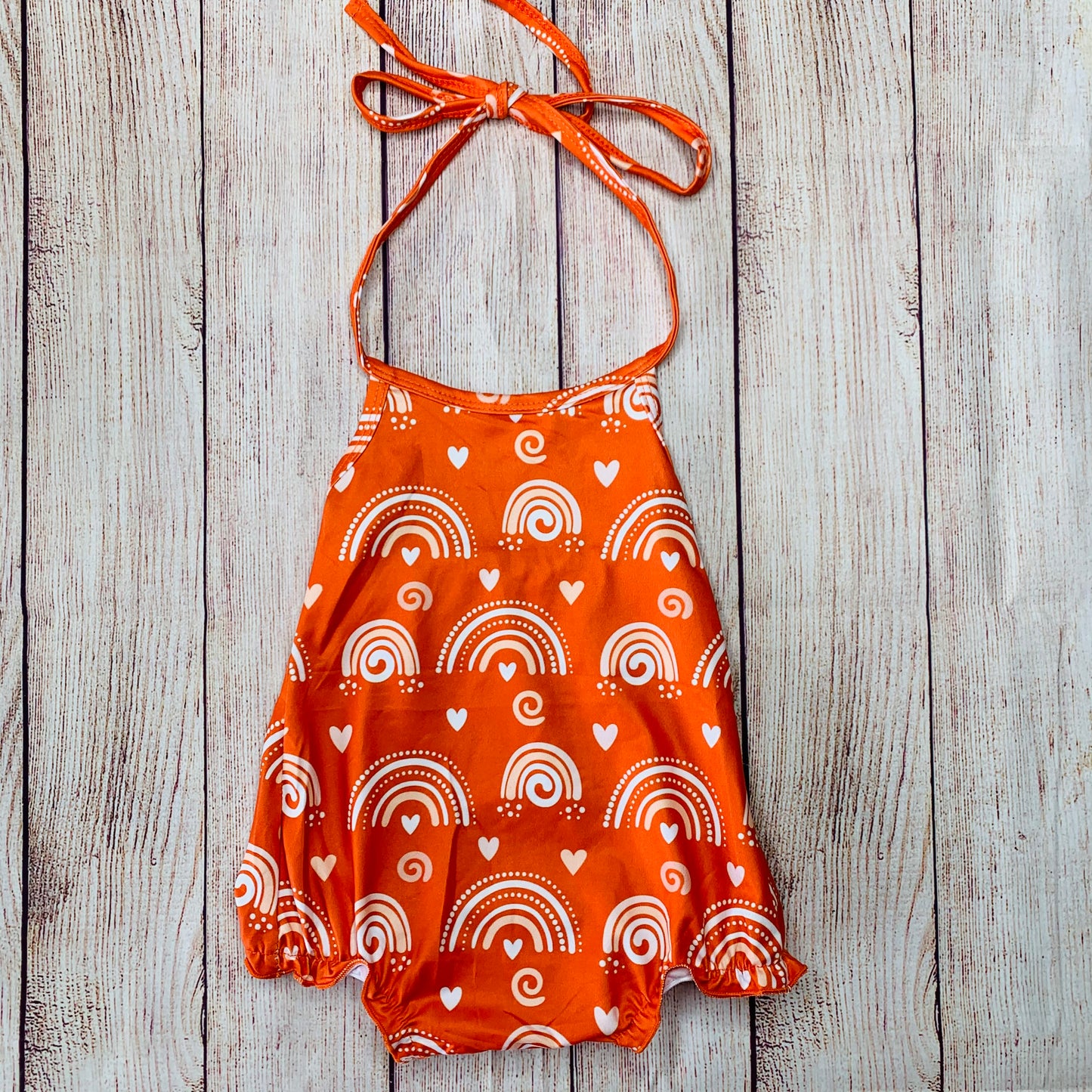 Orange boho rainbow halter