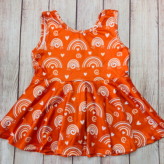 Orange Boho peplum