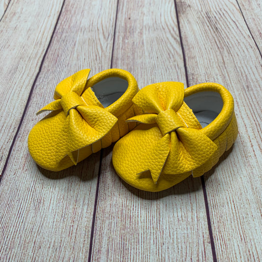 Yellow Fringe Moccasins