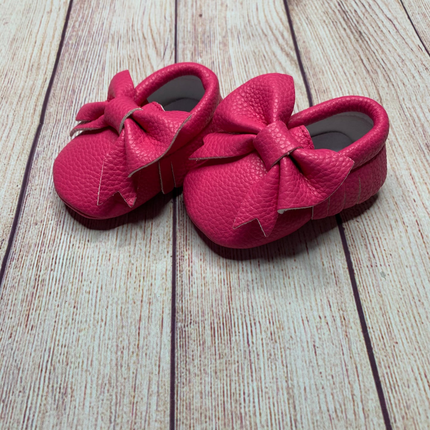 Dark Pink Fringe Moccasins