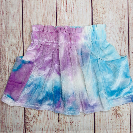 Cotton Candy Velvet Pocket Skirt