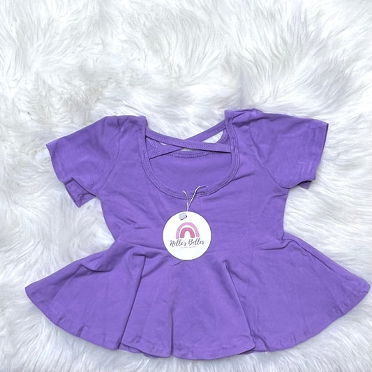 Lavender Cross Back Peplum