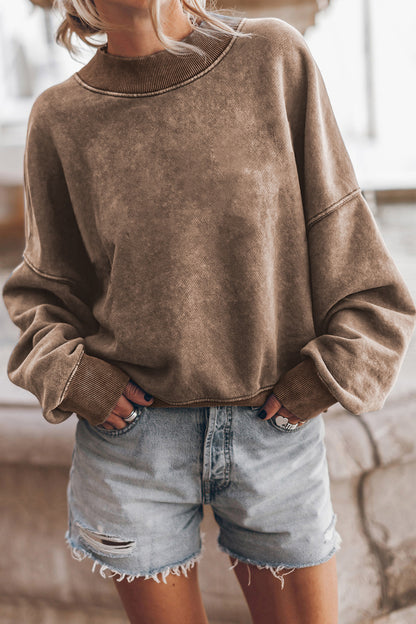 Round Neck Dropped Shoulder Sweatshirt 2-6 business days