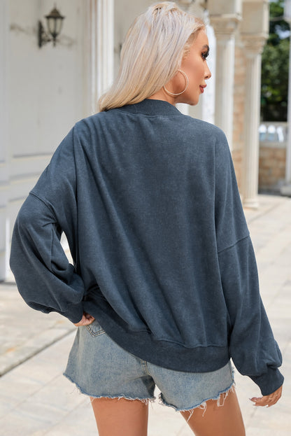 Round Neck Dropped Shoulder Sweatshirt 2-6 business days