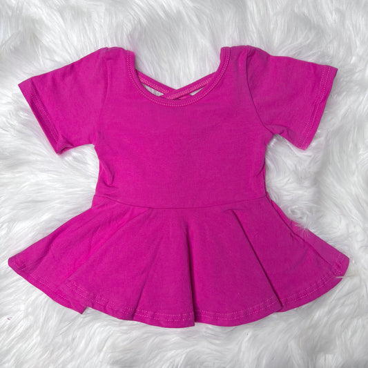 Cross back pink peplum