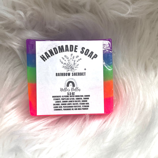 Rainbow sherbet soap