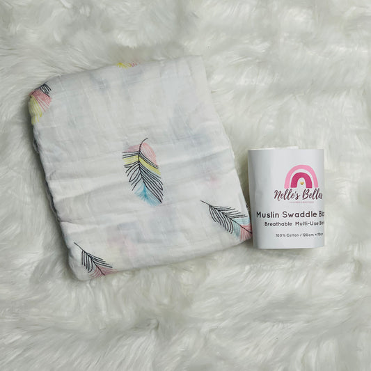 Feathers Muslin blanket