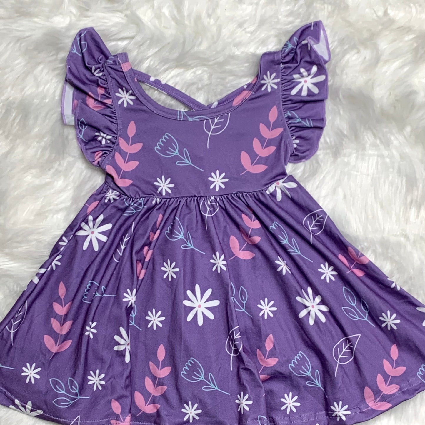 Lavender floral twirl dress