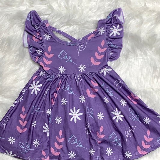 Lavender floral twirl dress