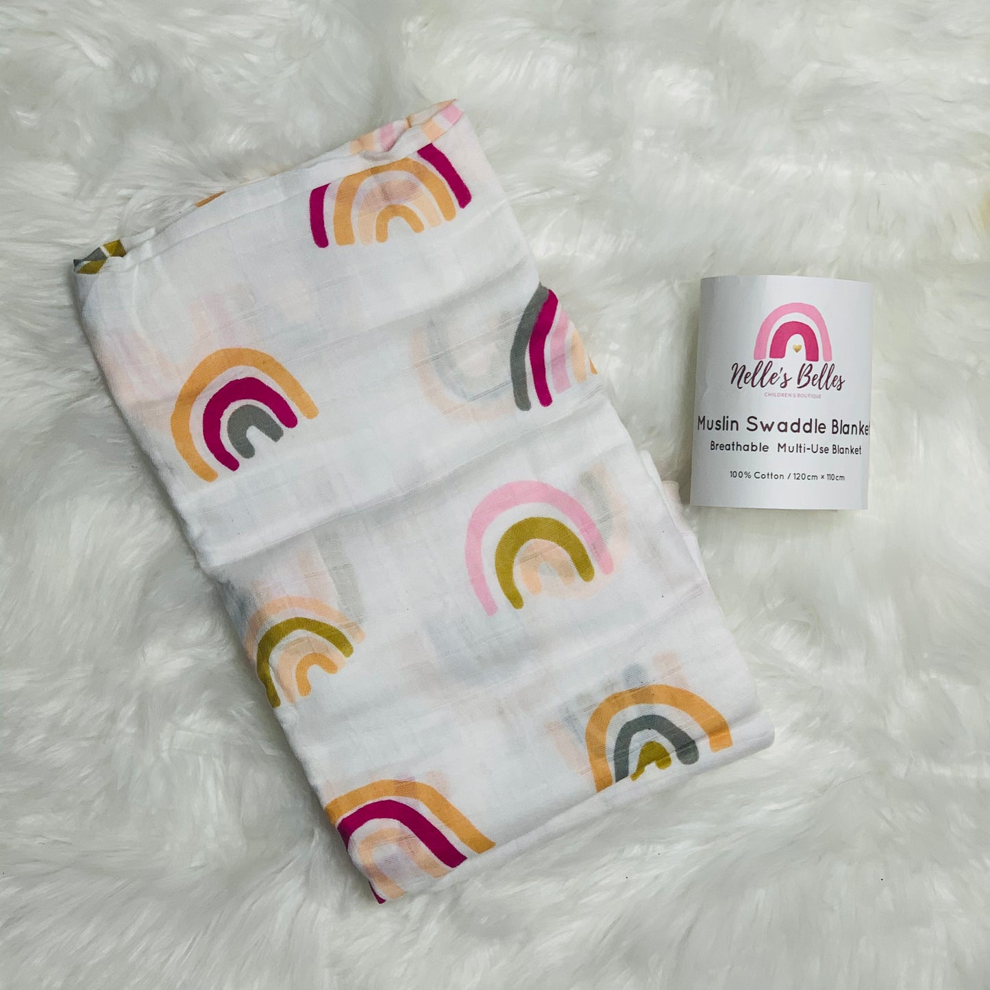 Rainbow muslin blanket