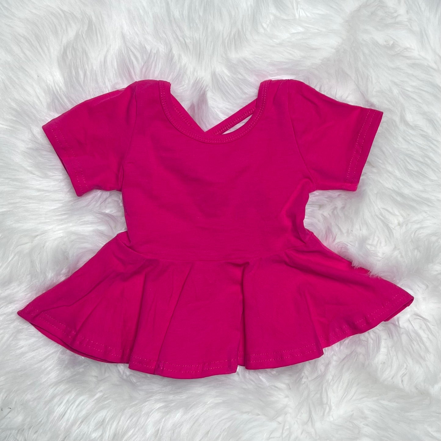 Hot Pink cross back peplum